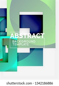 Geometrischer, minimaler abstrakter Hintergrund mit mehrfarbigem Quadrat, Vektorgrafik