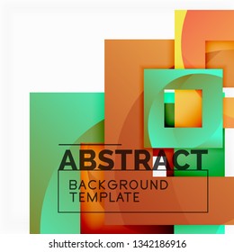 Geometrischer, minimaler abstrakter Hintergrund mit mehrfarbigem Quadrat, Vektorgrafik