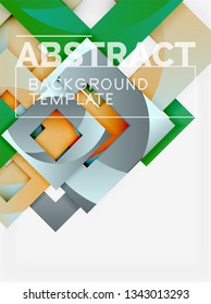 Fondo abstracto geométrico mínimo con composición de cuadrados multicolores, vector
