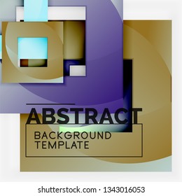 Geometrischer, minimaler abstrakter Hintergrund mit mehrfarbigem Quadrat, Vektorgrafik