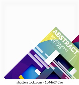 Geometric minimal abstract background with multicolored squares composition, vector