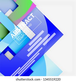 Geometric minimal abstract background with multicolored squares composition, vector