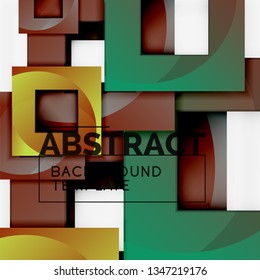 Geometrischer, minimaler abstrakter Hintergrund mit mehrfarbigem Quadrat, Vektorgrafik
