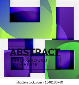 Geometric minimal abstract background with multicolored squares composition, vector