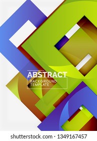Geometrischer, minimaler abstrakter Hintergrund mit mehrfarbigem Quadrat, Vektorgrafik