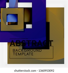 Geometric minimal abstract background with multicolored squares composition, vector