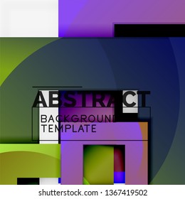 Geometric minimal abstract background with multicolored squares composition, vector