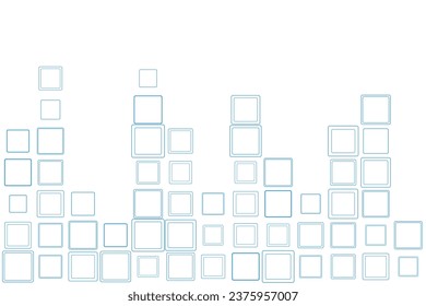 Geometric minimal background with abstract linear squares. Vector blue design