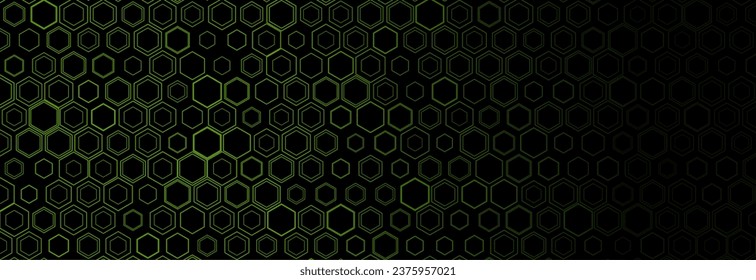 Geometric minimal background with abstract linear hexagons grid. Vector green polygonal design