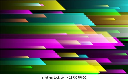 Geometric Minimal Background. Gradient Shapes on Black Background. Colorful Trendy Design for Print, Cover, Poster.