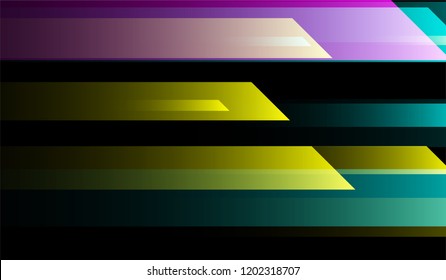 Geometric Minimal Background. Gradient Shapes on Black Background. Bright Futuristic Design for Print, Cover, Poster.