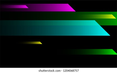 Geometric Minimal Background. Gradient Shapes on Black Background. Colorful Dynamic Design for Print, Brochure, Placard.