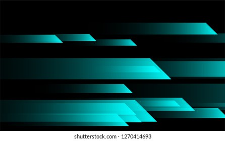Geometric Minimal Background. Gradient Shapes on Black Background. Bright Trendy Design for Print, Brochure, Poster.