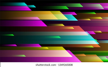 Geometric Minimal Background. Gradient Shapes on Black Background. Colorful Modern Design for Wallpaper, Brochure, Placard.