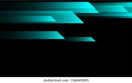 Geometric Minimal Background. Gradient Shapes on Black Background. Bright Futuristic Design for Card, Banner, Placard.