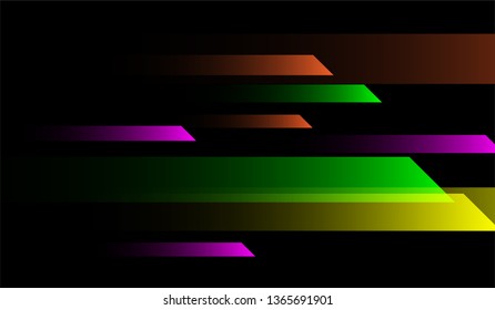 Geometric Minimal Background. Gradient Shapes on Black Background. Colorful Modern Design for Print, Brochure, Placard.