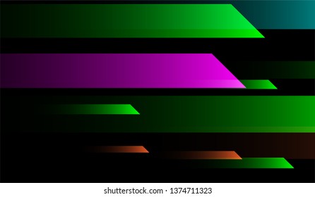 Geometric Minimal Background. Gradient Shapes on Black Background. Colorful Trendy Design for Print, Brochure, Placard.