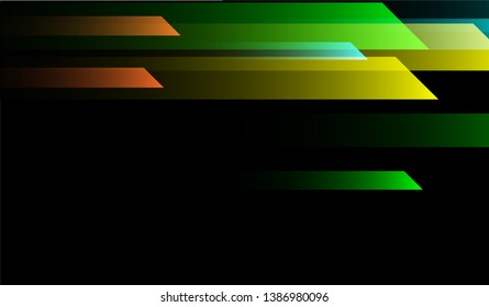 Geometric Minimal Background. Gradient Shapes on Black Background. Colorful Modern Design for Card, Banner, Placard.