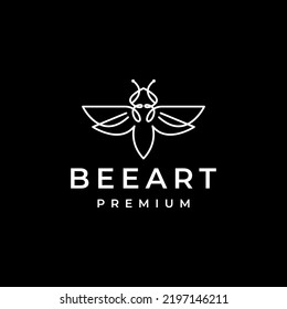 geometric minimal bee modern logo design