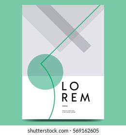 Geometric minimal cover design template with abstract composition in pastel colors. Vector illustration.