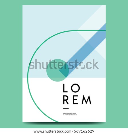 Geometric minimal cover design template with abstract composition in pastel colors. Vector illustration.
