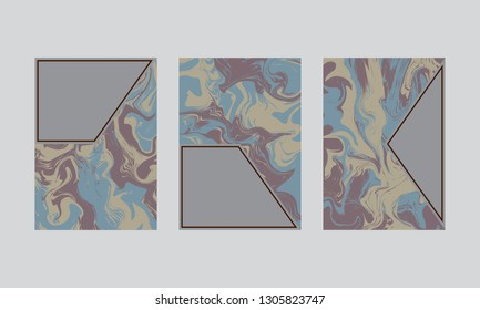  Geometric minimal cover template for book, catalog and annual. Marble effect.