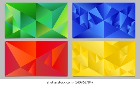 Geometric minimal dynamic abstract gradient triangle mosaic website background set - polygonal vector illustrations