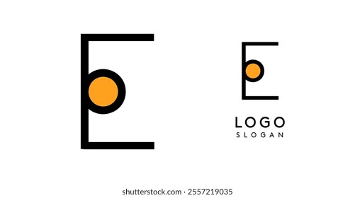 Geometric minimal letter E. Sleek tech logo for innovative branding, real estate, archetecture studio, digital finance, kid toys logo, creative brand. Vector illustration