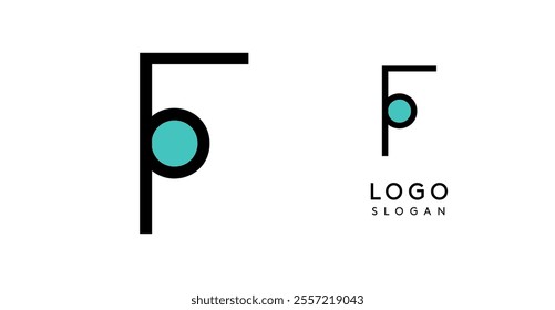 Geometric minimal letter F. Sleek tech logo for innovative branding, real estate, archetecture studio, digital finance, kid toys logo, creative brand. Vector illustration