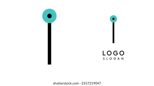 Geometric minimal letter I. Match icon. Sleek tech logo for innovative branding, real estate, archetecture studio, digital finance, kid toys logo, creative brand. Vector illustration