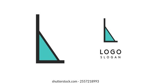 Geometric minimal letter L. Sleek tech logo for innovative branding, real estate, archetecture studio, digital finance, kid toys logo, creative brand. Vector illustration