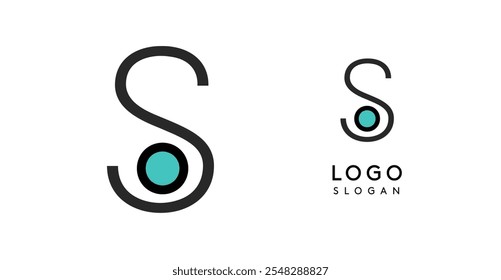 Geometric minimal letter S. Sleek tech logo for innovative branding, real estate, archetecture studio, digital finance, kid toys logo, creative brand. Vector illustration