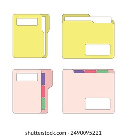 Geometric Minimal Lined Folder Vector Illustration