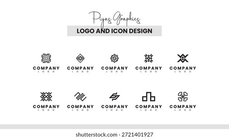 Paquete de diseño de logotipo geométrico mínimo