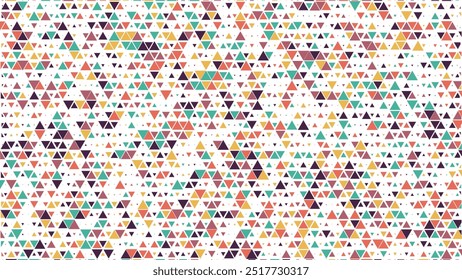 Geometric minimal pattern mosaic. Simple colorful triangle shapes, modern bauhaus banner vector design