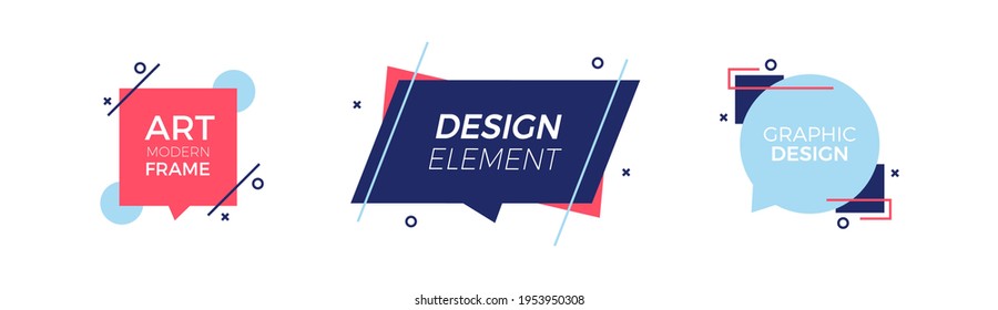 Geometric minimal shapes with abstract elements and place for text. Vector graphic design illustrations for advertising, sales, marketing, design and art projects, posters, social media, flyers