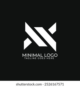 geometric minimal x letter logo design
