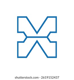 Geometric and Minimal X Logo design Shape