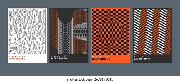 Geometric minimalism and abstraction. Minimalistic abstract geometric design for flyers, posters, brochure covers, backgrounds, wallpapers, typography or other printed products. Vector illustration