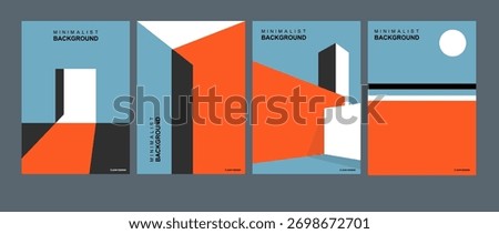 Geometric minimalism and abstraction. Minimalistic abstract geometric design for flyers, posters, brochure covers, backgrounds, wallpapers, typography or other printed products. Vector illustration