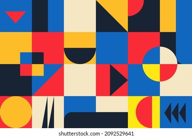 Geometric minimalism poster with simple shape and figure. Abstract vector template, business presentation, backgrounds for social networks branding package, Scandinavian style, wallpaper
