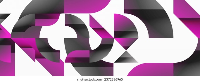Geometrischer Minimalismus mit Dreiecken und Kreisen. Mischung aus einfachen Formen, die ruhige, visuell erfreuliche Kompositionen schaffen. Tapete, Banner, Hintergrund, Landungseite, Tapete, Einladung, Drucke