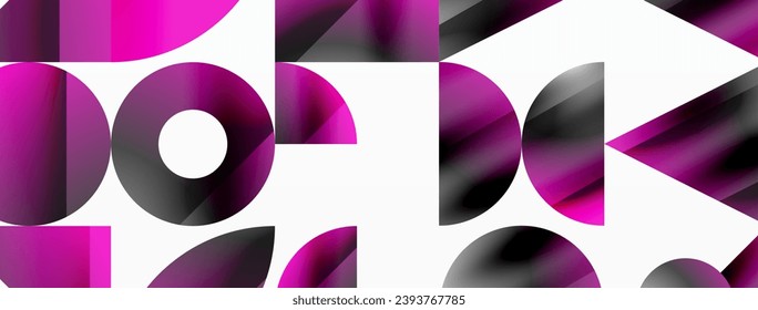 minimalismo geométrico con triángulos y círculos. Mezcla de formas básicas que crean serenidad, composiciones visualmente agradables. Papel de fondo, pancarta, fondo, página de inicio, arte mural, invitación, impresiones