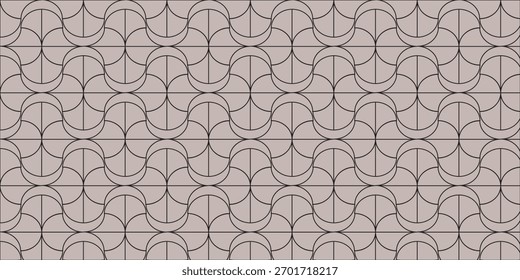 Geometric minimalist abstract pattern of raised curved arches and vertical lines in soft neutral tones.