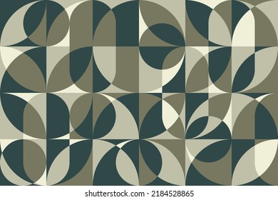 Geometric minimalist artwork poster with circle and curve. Viridian and olive green bauhaus background-for web banner business presentation branding package fabric print wallpaper fabric textile