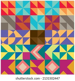 Geometric minimalist artwork poster with simple shapes and images. Abstract vector pattern design in Scandinavian style for web banner, business presentation, brand pack, fabric print, wallpaper