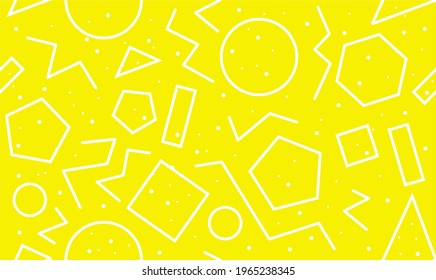 diseño minimalista geométrico limpio formas cuadrado línea de círculo amarillo fondo