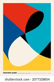 Composición geométrica y minimalista para la decoración de paredes, postales o diseños de folletos, inspirada por el movimiento Bauhaus. EPS10 vectores.