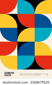 Geometric and Minimalist Composition for Wall Decoration, Postcard or Brochure Design, Inspired by the Bauhaus Movement. Vector EPS10.