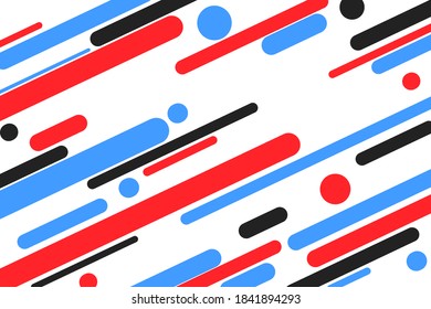 Geometric minimalist flat cover pattern. Abstract design for advertising, commercial banner or business card design. Red, blue and black color motion lines on empty white background